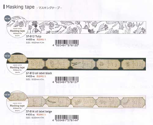 Papier Platz マスキングテープ 37-814 HUTTE(ヒュッテ) oil label beige