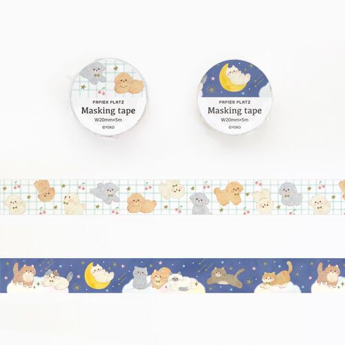Papier Platz マスキングテープ 52-019 YOKO スターリーキャット