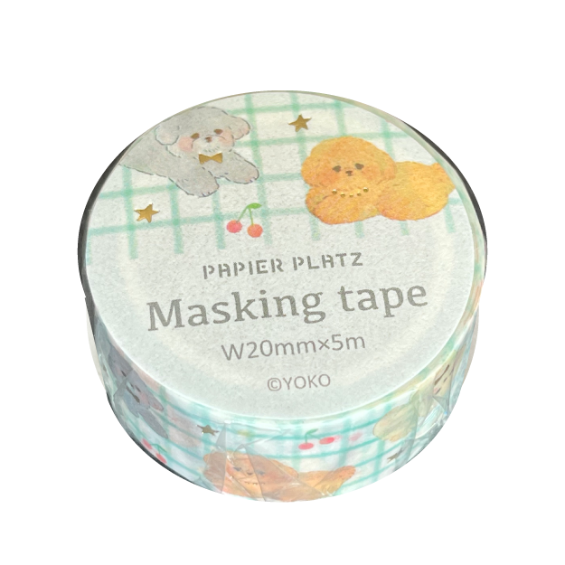 Papier Platz マスキングテープ 52-018 YOKO ふわふわパピー