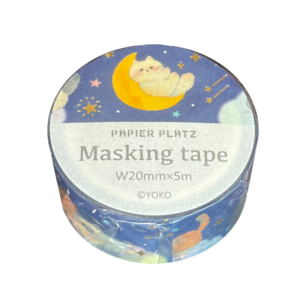 Papier Platz マスキングテープ 52-019 YOKO スターリーキャット