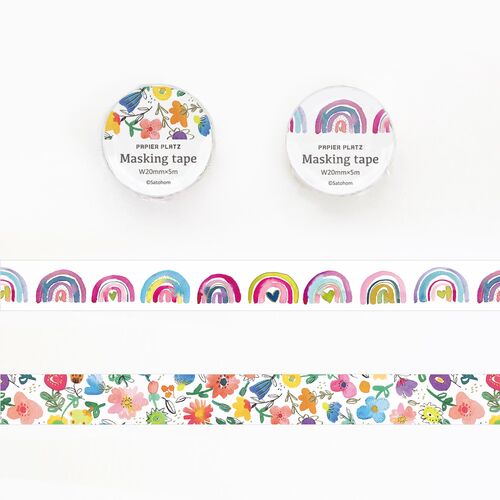 Papier Platz マスキングテープ 52-021 satohom Vivid flower