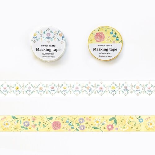 Papier Platz マスキングテープ 52-029 なかうちわか bright flower