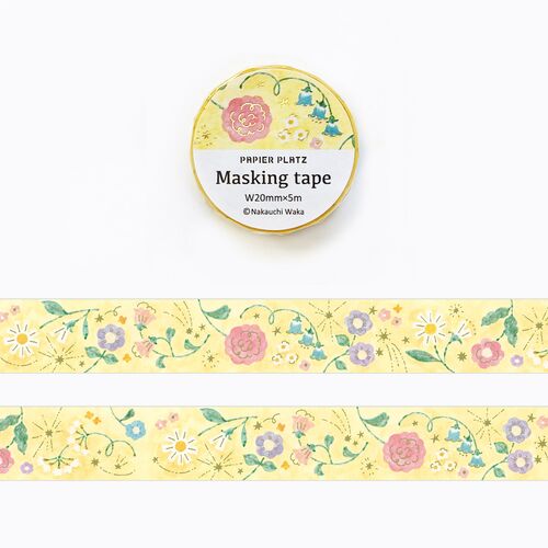 Papier Platz マスキングテープ 52-029 なかうちわか bright flower