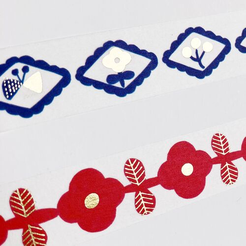 Papier Platz マスキングテープ 52-031 くろごま Flowery
