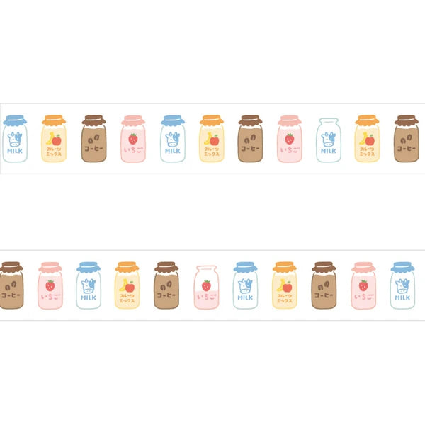 Papier Platz マスキングテープ 72-008 おかわりますて 牛乳瓶