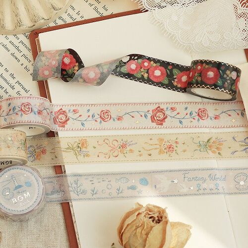 BGMマスキングテープ BM-SPSR003 刺繍リボン・花束