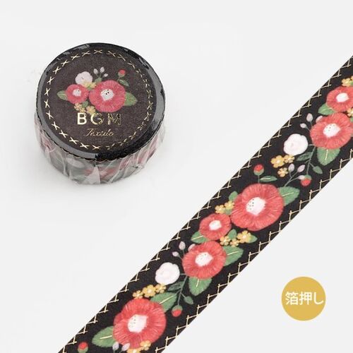 BGMマスキングテープ BM-SPSR002 刺繍リボン・椿