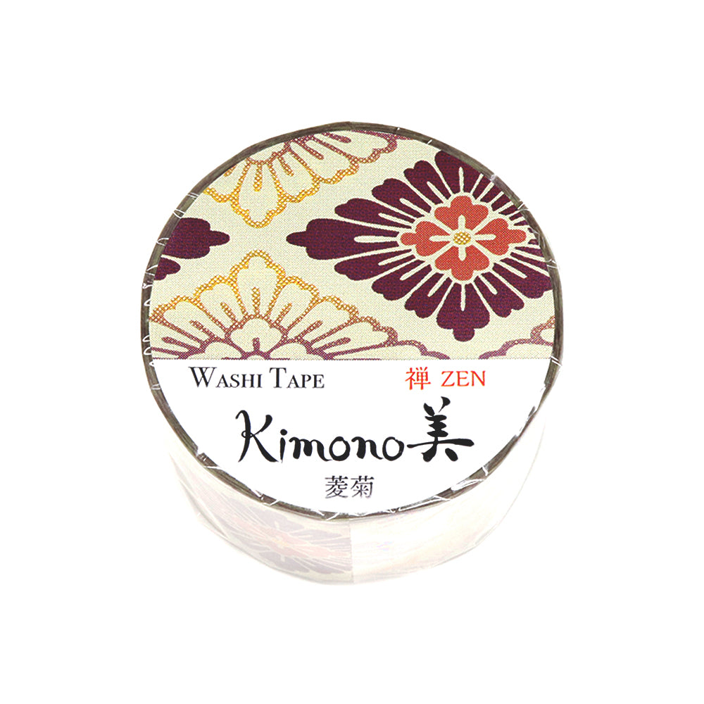 SAIEN マスキングテープ GR-3044 【Kimono美シリーズ 禅】菱菊 25mm×5m巻き