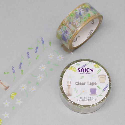 SAIEN クリアマスキングテープ ミシン目付き HR-0006 LIFE アロマタイム 15mm×3m巻き