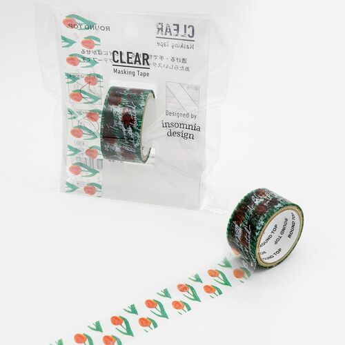ROUNDTOP クリアマスキングテープ ID-CLMK-005 【insomnia design】花ざかり 20mm幅