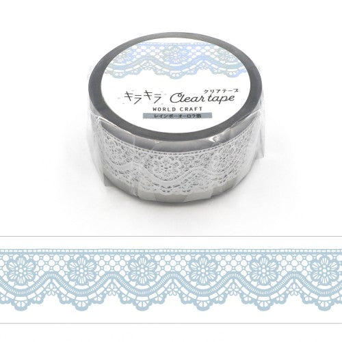 ワールドクラフト クリアマスキングテープ KCT20-015 【キラキラクリアテープ20mm】 Lace