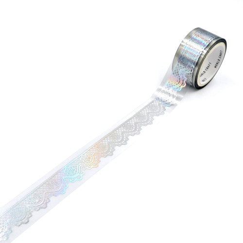 ワールドクラフト クリアマスキングテープ KCT20-015 【キラキラクリアテープ20mm】 Lace