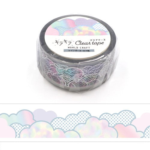 ワールドクラフト クリアマスキングテープ KCT20-020 【キラキラクリアテープ20mm】 Cotton candy