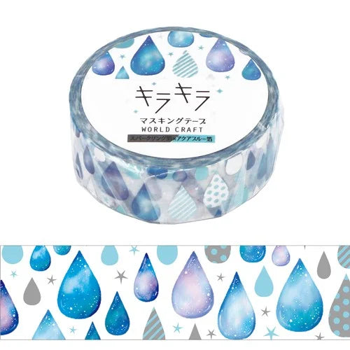 ワールドクラフト マスキングテープ KRMT15-038【キラキラマスキングテープ15mm】 Drop