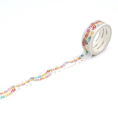ワールドクラフト マスキングテープ KRMT15-062 【キラキラマスキングテープ15mm】 Paper garland