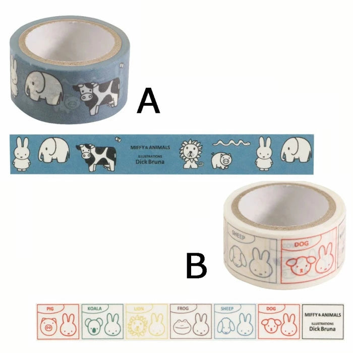 クツワ マスキングテープ MF879B ミッフィー&アニマルズ B
