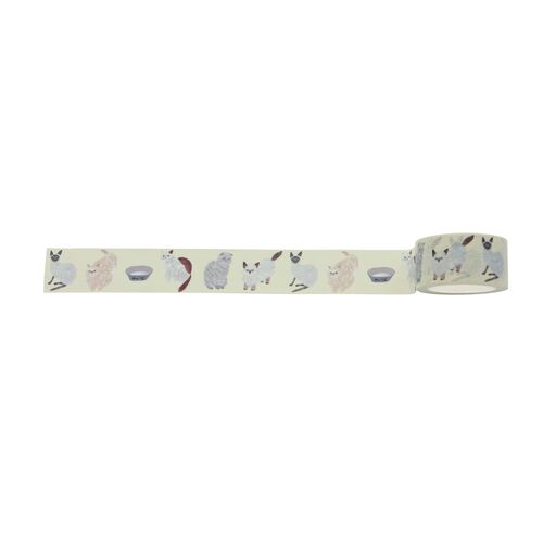 Masking Tape MM1082 Animal 松尾ミユキ Cat 2.5cm×10m