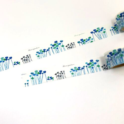 HUTTE PAPER WORKS マスキングテープ PMT-063 Botanical Garden blue garden 【日本製】