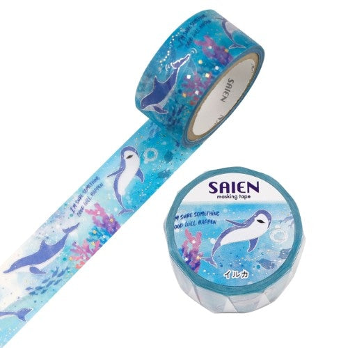 SAIEN マスキングテープ UR-3122 イルカ 20mm×5m巻き
