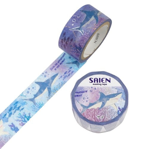 SAIEN マスキングテープ UR-3126 サメ 20mm×5m巻き