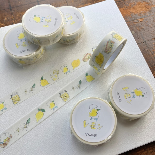 spicaの庭 マスキングテープ SM27 muuちゃんシリーズ レモン|レモン 手書き風 かわいい 手帳デコ コラージュ
