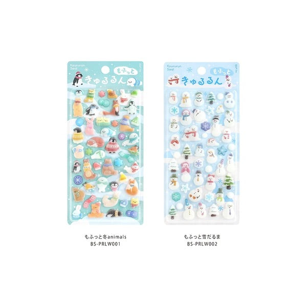 BGM きゅるるんシール BS-PRLW002 冬限定 もふっと雪だるま|雪だるま シール 冬 かわいい 手帳デコ
