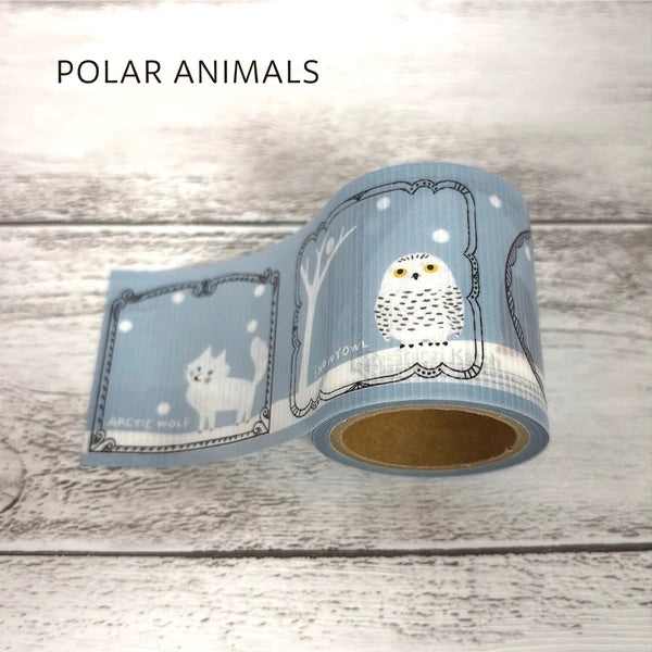 シール堂 養生テープ ks-yj-10007 YOJO TAPE POLAR ANIMALS|北極動物 ホッキョクグマ セリフ かわいい 手帳