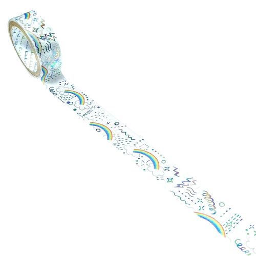 シール堂 きらぴかマスキングテープ ks-dt-10187「虹」 キラキラ虹