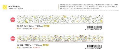Papier Platz マスキングテープ 37-882 なかうちわか ブロドリー