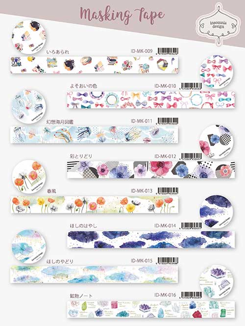 ROUNDTOP マスキングテープ ID-MK-011 insomnia design 幻想海月図鑑