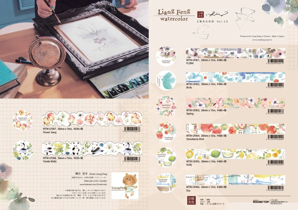ROUNDTOP マスキングテープ MTW-LF005 小徑文化×Liang Feng watercolor Vol.1 Sicily