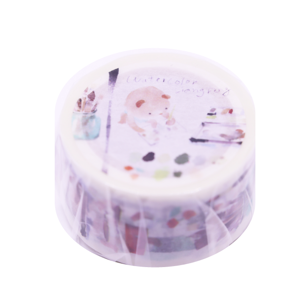 ROUNDTOP マスキングテープ MTW-LF018 小徑文化×Liang Feng watercolor Vol.2 The bear`s sketch life