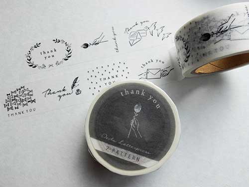 大枝活版室 マスキングテープ MT-004 Thank you masking tape【7pattern】