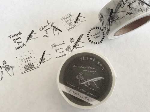 大枝活版室 マスキングテープ MT-005 Handwritten message-Thank you masking tape【7pattern】