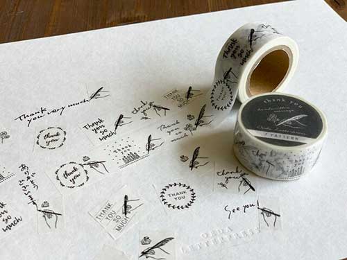 大枝活版室 マスキングテープ MT-005 Handwritten message-Thank you masking tape【7pattern】