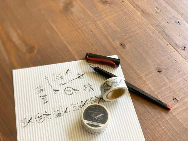 大枝活版室 マスキングテープ MT-005 Handwritten message-Thank you masking tape【7pattern】