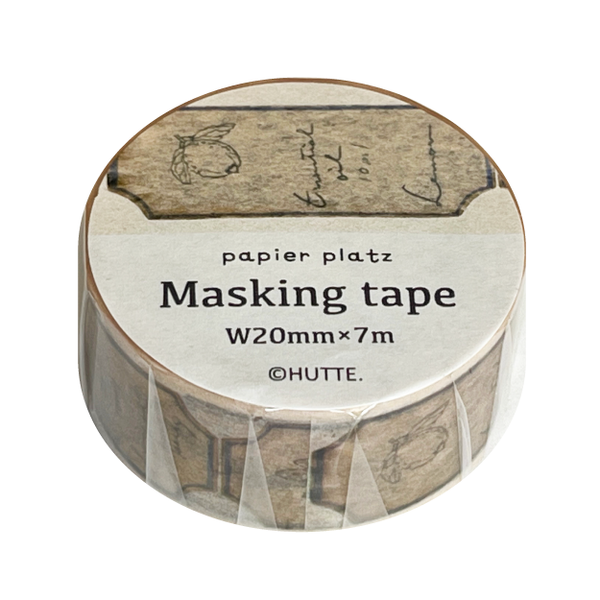 【Papier Platz】デザイナーズマスキングテープ HUTTE（ヒュッテ）　37-814 oil label beige