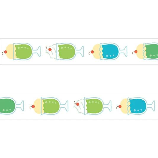 Papier Platz マスキングテープ 72-001 おかわりますて クリームソーダ