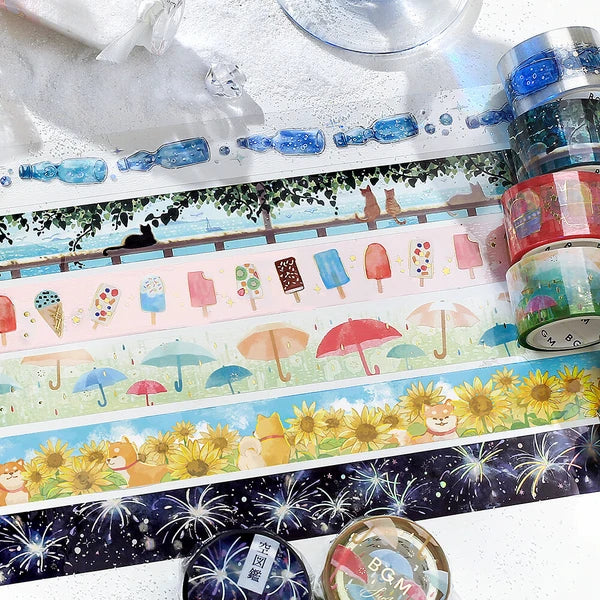 BGMクリアテープ BM-CLN011 夏限定・パーゴラの下の猫