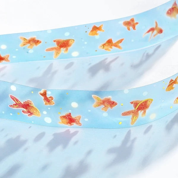 BGM 透明テープ BM-CLN019 夏限定　金魚のゆらめき｜金魚 夏 透明マステ 手帳デコ