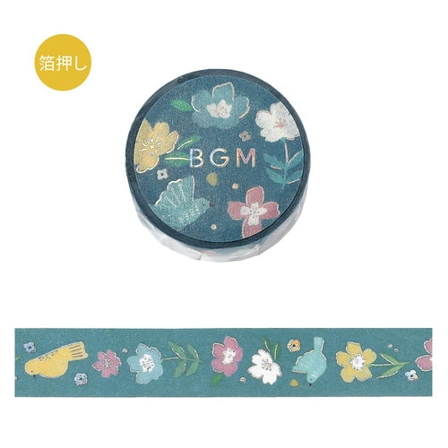 BGM マスキングテープ BM-SAG028 北欧フォレスト　花の旋律｜北欧 花 手帳デコ くすみカラー