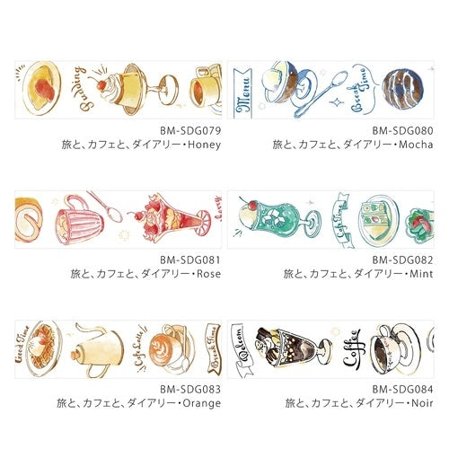 BGMマスキングテープ BM-SDG082 旅とカフェとダイアリー Mint