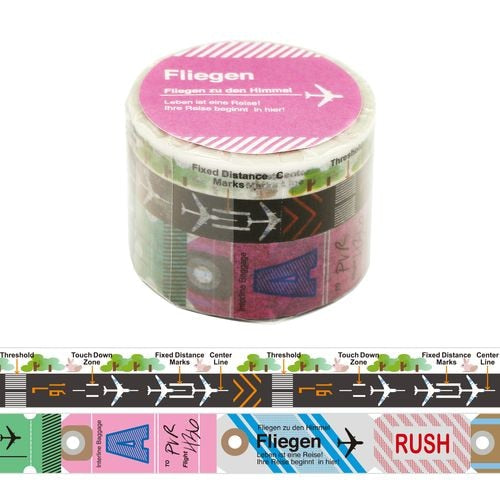 ワールドクラフト フリーゲンマスキングテープ FLMT-02A Runway＆Flight tag ピンク