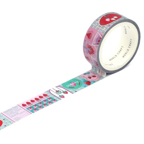 ワールドクラフト マスキングテープ KRMT15-101 【キラキラマスキングテープ15mm】 Strawberry