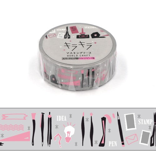 ワールドクラフト マスキングテープ KRMT15-105 【キラキラマスキングテープ15mm】 Stationery