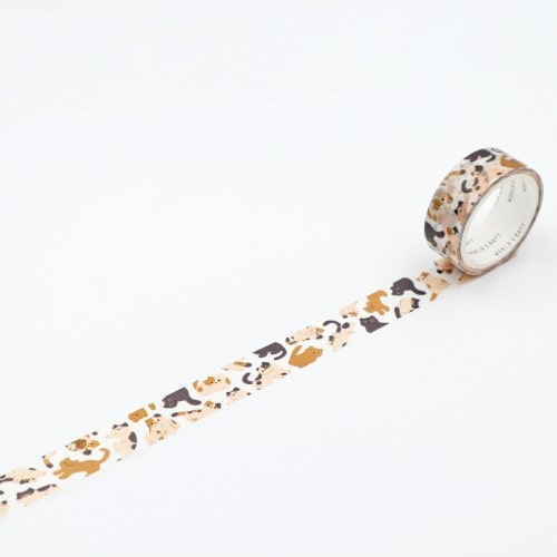 ワールドクラフト マスキングテープ MRMT-002 【まみれマスキングテープ15mm】 ねこ