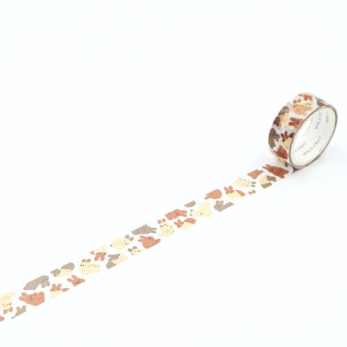 ワールドクラフト マスキングテープ MRMT-005 【まみれマスキングテープ15mm】 うさぎ