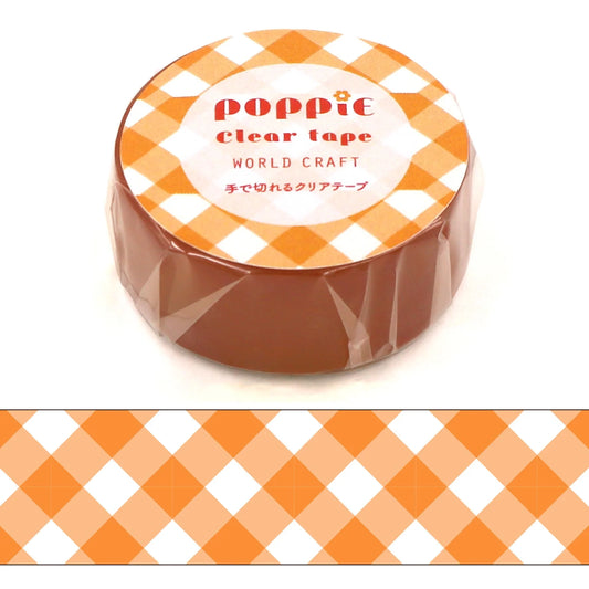 ワールドクラフト クリアマスキングテープ POP-CT15-004 【POPPiE クリアテープ】 Orange