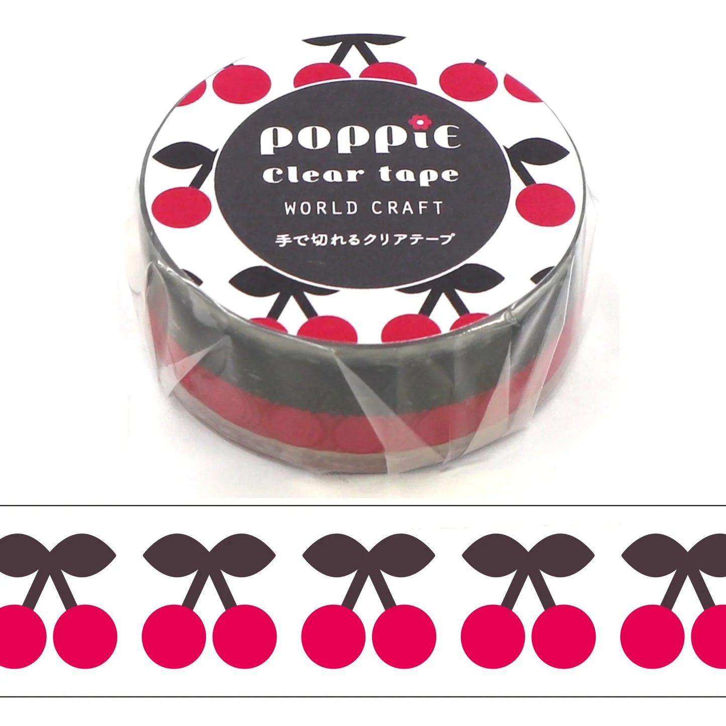 ワールドクラフト クリアマスキングテープ POP-CT15-011 【POPPiE クリアテープ】 Cherry