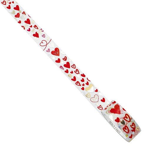 ワールドクラフト マスキングテープ TMKR-001 キラキラ光るたてマス 15mm×5m Hearts